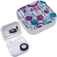 Portable Contact Lens Case Box Travel Kit Mirror + Bottle + Tweezers Container Holder [ Retro Style ]