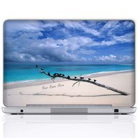 Meffort Inc Personalized Laptop Notebook Notebook Skin Sticker Cover Art Decal, Customize Your Name (12 Inch, Beach View)