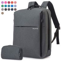 Laptop Backpack College School Computer Travel Backpack with USB Charging Port for Women Men Boys Girls, 17+Colors for Choice Anti Theft Water Resistant Backpack Bonus Packet Bag,Smoke Gray