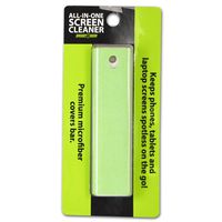 All-in-One Screen Cleaner Device with Microfiber Cloth and Anti-Bacterial Solution - Green
