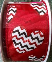 Valentine Ribbon - Chevron Glitter Hearts - 4 Yards
