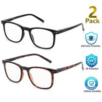 Blue Light Blocking Glasses, 2Pack Cut UV400 Computer Glasses for Anti Eyestrain