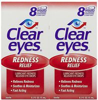 Clear Eyes Redness Relief Eye Drops-0.5 oz, 2 pk