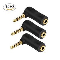 3.5mm 90 Degree Audio Adapter,3.5mm (1/8") Male to Female AUX Adapte Stereo Audio Headphone 90 Degree Audio Adapter Jack for Phones, Tablets, Headphones & Card Readers