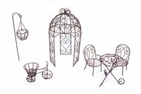 Hi-Line Gift Ltd Fairy Garden 6 Piece Patio Furniture Set, Antique Brown