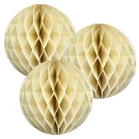 Just Artifacts Tissue Paper Honeycomb Ball (Set of 3, 12inch, Ivory) - Click for More Colors & Sizes!