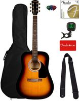 Fender FA-115 Dreadnought Acoustic Guitar - Sunburst Bundle with Gig Bag, Tuner, Strings, Strap, and Picks