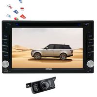 Reverse Camera + in-Dash 6.2 inch Android 6.0 Quad Core Head Unit Double Din Car Stereo DVD Player GPS Navigation Radio Phone Link Autoradio Bluetooth SWC USB SD 3G/4G WiFi AUX Dual CAM-in Touch