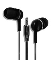 Bulk Pack of 10 Bulk Black in-Ear Earbuds/Earphones with Extra Long Wire and Soft Silicone Tips.