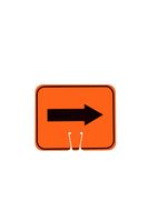 Cortina ABS Plastic Traffic Cone Sign,"Reversible Arrow" 03-550-2WA, 12.75" Width x 10.375" Height, Orange on Black