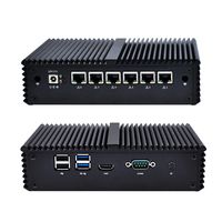 Qotom-Q550G6-S05 Mini PC Fanless Industrial Office Personal Desktop Computer with 6 LAN AES-NI Intel Core i5-6200U Dual Core Support Linux (16G DDR4 RAM + 256G MSATA SSD + WiFi)