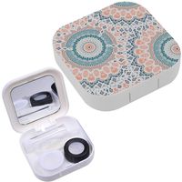 Portable Contact Lens Case Box Travel Kit Mirror + Bottle + Tweezers Container Holder [ Mandala ]