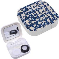 Portable Contact Lens Case Box Travel Kit Mirror + Bottle + Tweezers Container Holder [ Tie Dye ]