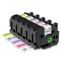 Replace TZe 24mm 0.94 Laminated Tapes TZe251 TZeE51 TZeMQF51 TZeMQ551 TZeY51 Label Maker Tape Compatible with Brother P-Touch PT-D600 PT-P700 PT-D600VP, 26.2 Feet (8m) 5-Pack