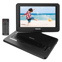 TENKER 17.9" Portable DVD Player with 15.6" Swivel Screen, 4 Hours Rechargeable Battery with SD Card Slot and USB Port, with 1.8M Car Charger, Black