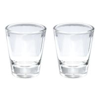 Thirsty Rhino Karan, Round 1.5 oz Shot Glass with Heavy Base, Clear Glass, Set of 2