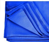 6 BLUE DIAMOND WEAVE MICROFIBER GLASS DETAILING CLEANING LINTFREE TOWELS 16X16