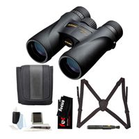 Nikon 7577 Monarch 5 10x42 Waterproof/Fogproof Roof Prism Binoculars Bundle Lens Pen & Essential Accessories (5 Items)