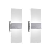 Modern Wall Sconce 12W, Set of 2 LED Wall Lamp Cool White, Acrylic Material Wall Mounted Wall Lights