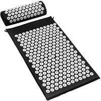 Sivan Back and Neck Pain Relief Acupressure Mat and Pillow Set, Chronic Back Pain Treatment - Relieves Your Stress of Lower Upper Back and Sciatic Pain - Black