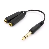 6.35mm Splitter, Riipoo 6 inch 1/4" 6.35mm Stereo Jack Male to Dual 1/4" 6.35mm Jack Female Audio Adapter Splitter Cable Cord, Gold-plated Ends (6.35 AM-2 x 6.35 FM)