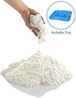CoolSand White 5 Pound Refill Pack - Including: 5 Pounds Moldable Indoor Play Sand, Storage Bucket and Inflatable Sandbox