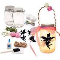 Alritz Fairy Lantern Craft Kit for Kids, DIY FairyJar Night Lights Craft Projects Party Centerpiece Birthday Gift for Girls