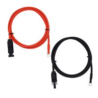 Super Cloud 12AWG(4mm²) 1 Pair Black + Red Solar Panel Extension Cable Wire Plug-in Connector with 6MM Tin Plated Terminals,Plug-in Connector Solar Adaptor Cable (5 FT)