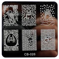 Ecurson Pattern DIY Nail Art Image Stamp Stamping Plates Manicure Template (F)