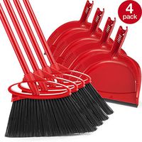 O-Cedar B01NBMAL83 791484317028 Angler Angle Broom with Dust Pan, Pack- 4, Red