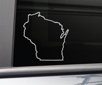 Nashville Decals Wisconsin Vinyl Decal Laptop Car Truck Bumper Window Sticker, 5.5" x 5.25", Gray