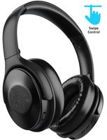 Active Noise Cancelling Headphones Bluetooth 5.0 Wireless Headphone, MEBUYZ Touch Control Quick Charge Over Ear with Mic Hi-Fi Sound 30 Hours Playtime ANC Headset, Soft Protein Earpads with PU Leather
