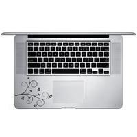 Pretty Floral Branch Vinyl Sticker Laptop Keyboard Inside Corner iPhone Cell Decal (3.5" Wide)