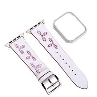 Watch Band,Meet&sunshine Watch Band for Apple Watch 4 Series Leather Replacement Bracelet + Frame 40mm (F)
