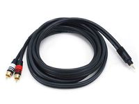 Monoprice 105607 10-Feet Premium 2.5-Meters Stereo Male to 2RCA Male 22AWG Cable - Black