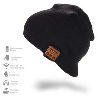 HONGYU Fashion Bluetooth Beanie Music Hat Wireless Smart Beanie Music Cap with HD Stereo Speaker,Built-in Mic Noise Cancelling Microphone for Running Skiing Skating (Black)