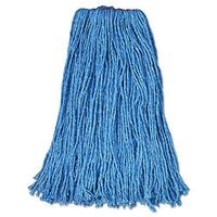 Rubbermaid Commercial F51812BLU Cotton/Synthetic Cut-End Blend Mop Head, 24oz, 1" Band, Blue (Case of 12)