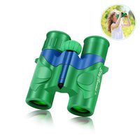 SkyGenius Binoculars for Kids, Mini Binoculars Boys for Bird Watching, Real Optics High Resolution Small Binoculars for Travel Exploring Nature Hiking, Gifts for 3-12 Years Old - Green