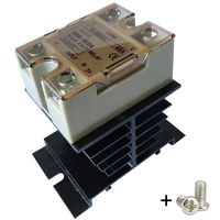 TIHOOD SSR-40DD Solid State Relay 40A Input DC 3-32V Output DC 5-60V + Heat Sink(DC to DC 40A)