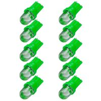 Ecosin 10pcs White T10 W5W LED Car Wedge Light SideNumber Plate Lamp Bulb DC12V Green
