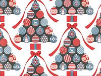 Ornaments & Trees Christmas Gift Wrap Paper - 16 Foot Roll