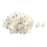 uxcell 50pcs Clear Housing RJ12 6P6C Modular Telephone Adapter Connector Crimp Line End