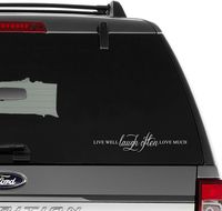 Live Laugh Love Saying Vinyl Decal Sticker For Wall Decor, Windows, Laptop, Car, Truck, Motorcycle, Vehicles (Size-6 inch/15 cm Wide) - (Gloss WHITE Color)