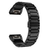 LDFAS Fenix 6X/5X Plus Band, Titanium Metal Quick Fit 26mm Watch Bands Compatible for Garmin Fenix 6X/6X Pro/5X/5X Plus/3/3HR Smartwatch, Black
