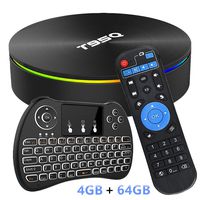 Android 8.1 TV Box, WISEWO T95Q Amlogic S905X2 4GB RAM 64GB ROM Smart Set Top Box Quad-Core Cortex-A53 Support 4K Ultra HD H.265 Dual Band WiFi BT 4.1 with Wireless Mini Keyboard (Backlit)