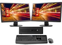 HP ProDesk 600 G1 SFF, Intel i5, 8GB, 256GB SSD, Win 10,Dual (2) 24" FHD HP Monitors, Wireless Keyboard Mouse, WiFi (Renewed)