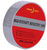 1in x 5yds High-Intensity Reflective Tape for Vehicles Bikes Clothes Helmets Mailboxes,Silver & White