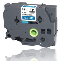 WJHHC 1PK TZ 555 TZe-555 White on Blue Label Tape Cartridge Compatible for Brother P-Touch Laminated TZ-555 TZe 24mm (1 inch) 8m (26.2 feet)