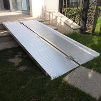 Festnight 6 ft Non-Skid Folding Ramp Aluminum Wheelchair Loading Traction Ramp Portable Home Corridor Wheelchair Scooter Ramp Silver Weight Capacity 600 lbs