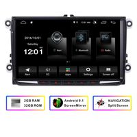 9 Inch Car Stereo Double Din FM Radio for VW Jetta Golf MK5 EOS Passat Seat,Andriod HD Touchscreen Quad Core GPS System Bluetooth WiFi Mirror Link 4G Split Screen 32G ROM